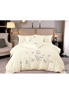 Buy 10 Pieces set King Size Embroidery Warm 
Cotton Comforter Set with Thickened Fiber Filling, Duvet(220*240 cm) fitted bedsheet(200x200*30cm) in UAE