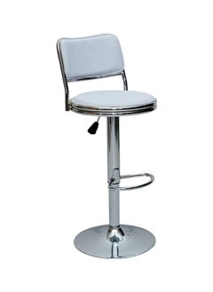 اشتري Barstool Chair PU Leather And Stainless Steel Base Adjustable Bar Stool Height 360° Swivel-213-OFFWHITE في الامارات