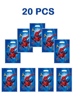 Buy 20PCS Blue Spider-Man Birthday Party Supplies Cartoon Candy Bag Tote Bag Kids Gift Bag Adult Birthday Party Decorations in Saudi Arabia