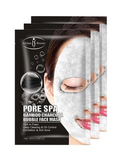 Buy 3-Piece Bamboo Charcoal Pore Cleansing Bubble Face Mask 25ml in Saudi Arabia