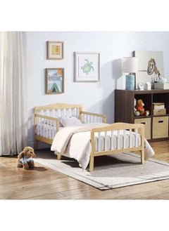 Buy Kids' Beige Wooden Bed: Simple, 120x200x140 cm by Alhome in Saudi Arabia