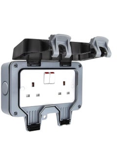 Buy Outdoor Sockets Waterproof Double Socket, Wall Electrical Outlets, IP66 Switched Socket Covers, 13A Outdoor Wall Weatherproof Plug Socket Box (Double Socket) in UAE