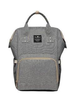 Buy Baby Polyester Elegant Design Diaper Bag With Adjustable Padded Shoulder Straps-Grey/Beige in UAE