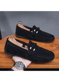 اشتري Doug Shoes Men's Summer New Anti-velvet Frosted Leather Shoes Lazy Slip-on Youth Business Driving Trendy Shoes في السعودية