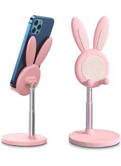 Buy Cute Phone Stand, Adjustable Bunny Phone Stand for Desk, Thick Case Friendly Phone Holder Stand, Compatible with iPhone, Kindle, iPad, Switch, Tablets, All Phones (Pink) in UAE