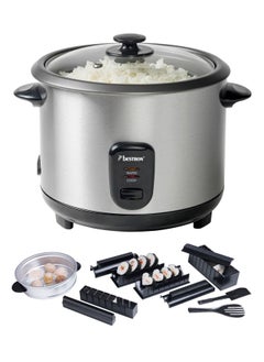 Buy Bestron STAINLESS STEEL RICE COOKER WITH STEAMER AND SUSHI MAKING SET in UAE