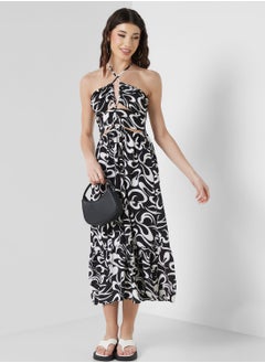 Buy Halter Neck Printed Dress in Saudi Arabia