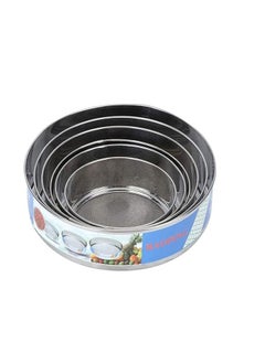 Buy Round Stainless Steel Flour Sifter Set - 6 Pieces Silver in Egypt