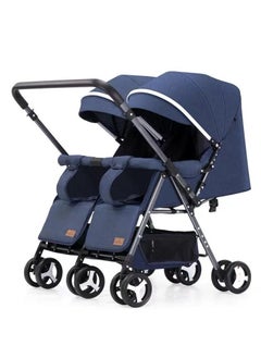 Buy TWIN BABY STROLLER, SOME UMBRELLA, DARK BLUE in Egypt