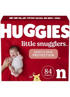 اشتري Huggies Little Snugglers Baby Diapers, Size Newborn, 84 Ct في الامارات