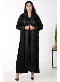 Buy Black abaya with floral fabric in Saudi Arabia