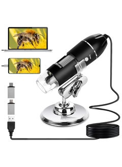 Buy USB Digital Microscope 50X to 1600X Portable Electronic Microscope Mini Microscope with 8 LED Zoom Endoscope Camera with Metal Case and Stand in Egypt