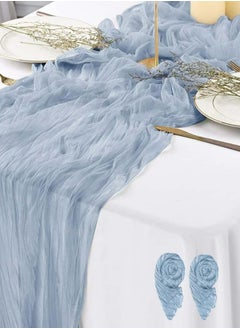 Buy 2 Pack Blue Cheesecloth Table Runner in Saudi Arabia