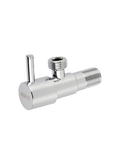 Buy Angle Valve for Bathroom, Silver with Chrome Plated, Quick Turn Cartridge, G1/2-G1/2 Connection, Non-Ferritic Material, Quality Solid Construction. One Year Warranty in UAE