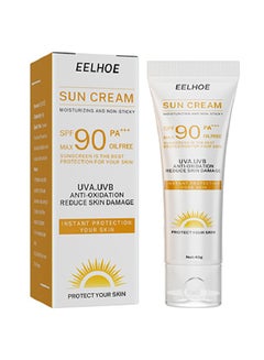 Buy Moisturizing And Non-Sticky Sun Cream SPF90,Anti-Oxidation Reduce Skin Damage,Sunscreen Lsolating Cream Effective UV Protection(40g) in UAE