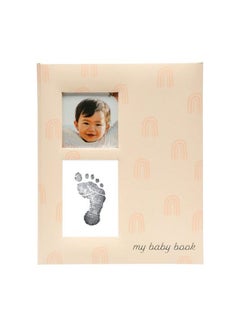 Buy Baby Memory Book And Clean Touch Ink Pad Baby Girl Or Baby Boy Journal Baby Milestone Photo Album Blush Rainbow in Saudi Arabia