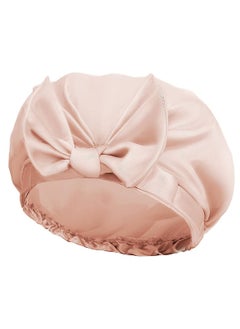 اشتري Extra Large Shower Cap, Bowknot Double Layer Reusable Bath Hair Caps With Silky Satin for Women Beauty Bathing, Hair Spa, Home Hotel Travel Use في الامارات