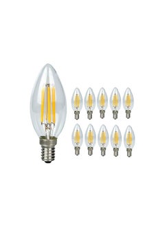 Buy LED bulb with E14 candle, 220 volts, adjustable Edison type, 4 watt light bulb, adjustable up to 20 watts, white light bulb, 10 pieces in Egypt