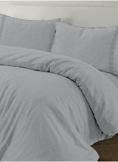 Buy Serena Super King Duvet Cover Set, Silver – 300 TC, 260x240 cm in UAE