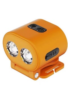 Buy Cap Lights Clip on Hard Hat Light, Rechargeable Dimmable Sensitive Magnet Working Light Camping Wrist Flashlight Waterproof for Running, Camping, Hunting, Cycling, Fishing, Emergency (Orange) in UAE