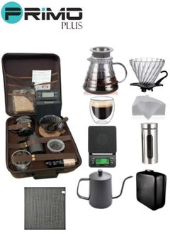 Buy PRIMO PLUS Coffee Maker Set, 9 PCS Coffee Accessories Tools with Portable Carry Case Barista Drip Coffee Kit for v60 in Saudi Arabia