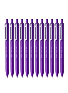 اشتري 12-Piece Izee Retractable Ballpoint Pen 1.0mm Tip Violet Ink في الامارات