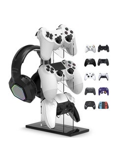Buy Universal 3 Tier Controller Stand and Headset Holder Game Accessories Storage Bracket for PS5 PS4, Controller Holder Headset Stand Gaming Accessories Black in UAE