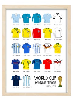 Buy Football world cup winners 1930-2022, Soccer Gift , Poster with Frame 30x40cm in UAE