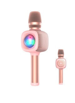 اشتري Wireless Bluetooth Karaoke Microphone with Disco Ball Light,4 Voice-Changing Modes Handheld Mic Speaker for Party Adults and Kids في السعودية