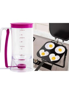 اشتري Non-stick Pancake Pan 4 Slot With Cake Batter Dispenser في الامارات