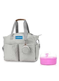 Buy Star Babies Pack of 2 (Diaper Portable Bag With Pacifier Bag Large-capacity, Powder Puff)-Khaki in UAE
