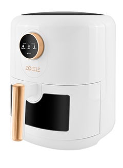 Buy Zolele ZA004 Electric Air Fryer 4.5L Capacity Non-Stick Coating Frying Basket Knob Control Temperature 80-200 Degree Celsius 4D Hot Air Circulation Pull Pan Automatic Power Off 1400W Power- White in UAE