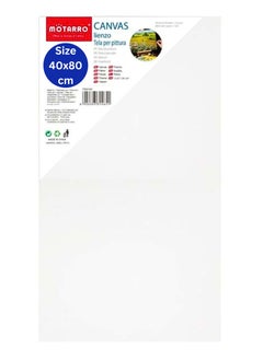 اشتري Stretched Canvas 40X80CM  White Cotton Artist Canvas Boards for Painting Acrylic Pouring Oil Paint Dry & Wet Art Media في الامارات