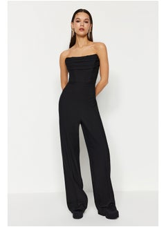 Buy Black Corset Detailed Woven Jumpsuit TPRSS24TU00002 in Egypt