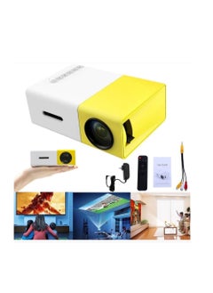 Buy Portable QVGA LED 400 Lumens Projector With Remote Control YG300 White/Yellow in UAE