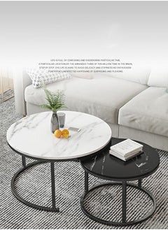 Buy 2 Round Coffee Table With Metal Frame in UAE