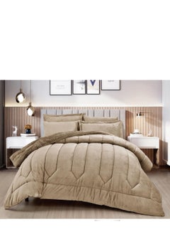 Buy Winter double bed quilt set, plain hotel, made of soft velvet and warm fur to give you comfort, size 230*250cm in Saudi Arabia