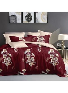 Buy 6-Piece Queen Size Duvet Cover Set , Microfibre Super Soft Cotton , Includes 1xDuvet Cover 180x230cm ,Sheet 160x200+30 cm,4xPillowcases 50x77 cm in UAE