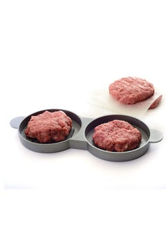 اشتري Non Stick Burger Double Hamburger Press, Easy Release Cast Aluminum Hamburger Meat Grill Beef Mold Press 28Cm في الامارات