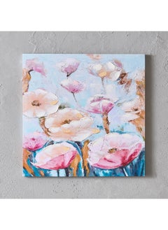 Buy Walmer Floral Printing 40% Hand Painting Unframed Wall Art 60 x 60 x 1.8 cm in Saudi Arabia