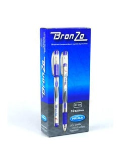 Buy Prima bronzo pack of 10 pieces ballpoint pen fine - blue in Egypt