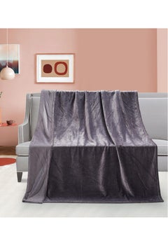 Buy Fleece Flannel and Microfiber Sofa Blanket Luxury Light Silver Blanket Single Size Lightweight and Comfortable for Bed and Sofa Super Soft and Warm Solid Color in Saudi Arabia
