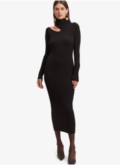 Buy Puff Sleeve Knitted Dress in Saudi Arabia