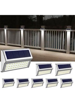 Buy 4 Pack Solar Deck Lights, Solar Powered, Waterproof, Ideal Outdoor Lights for Step Stair Deck Fence Path Patio Pathway, Cool Warm in UAE