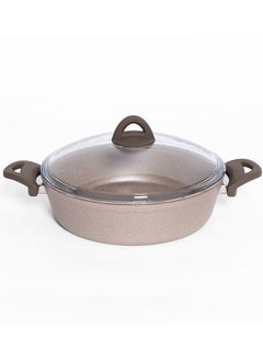 Buy Shara Flat Casserole, Brown - 26 cm in UAE