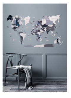 Buy Wooden World Map - Nordik Edition: Handcrafted Luxury Wall Art for Home Decor, Featuring Scandinavian-Inspired Design and Natural Wood Beauty in UAE