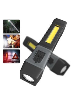 Buy LED Torch Rechargeable, Super Bright Work Light with 5 Modes lighting Torch Flashlight with Magnetic Base & Clip, 90° Folding Portable Inspection Light for Garage Workshop Emergency in UAE