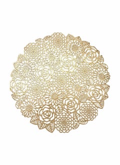 Buy Round Gold Placemats Set of 6 Elegant Fancy Charger for Dining Table Holiday Wedding Decorative Placemats Charger Table Setting Place Mats Kitchen Table Mats Round Vinyl Placemats for Table in Saudi Arabia