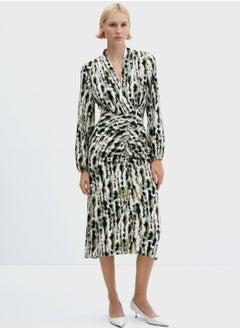 Buy Surplice Neck Printed Dress in UAE