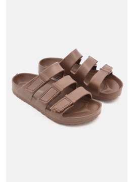 Buy Kids Boy  Velcro Closure Brand Logo Sandals, Tan in UAE